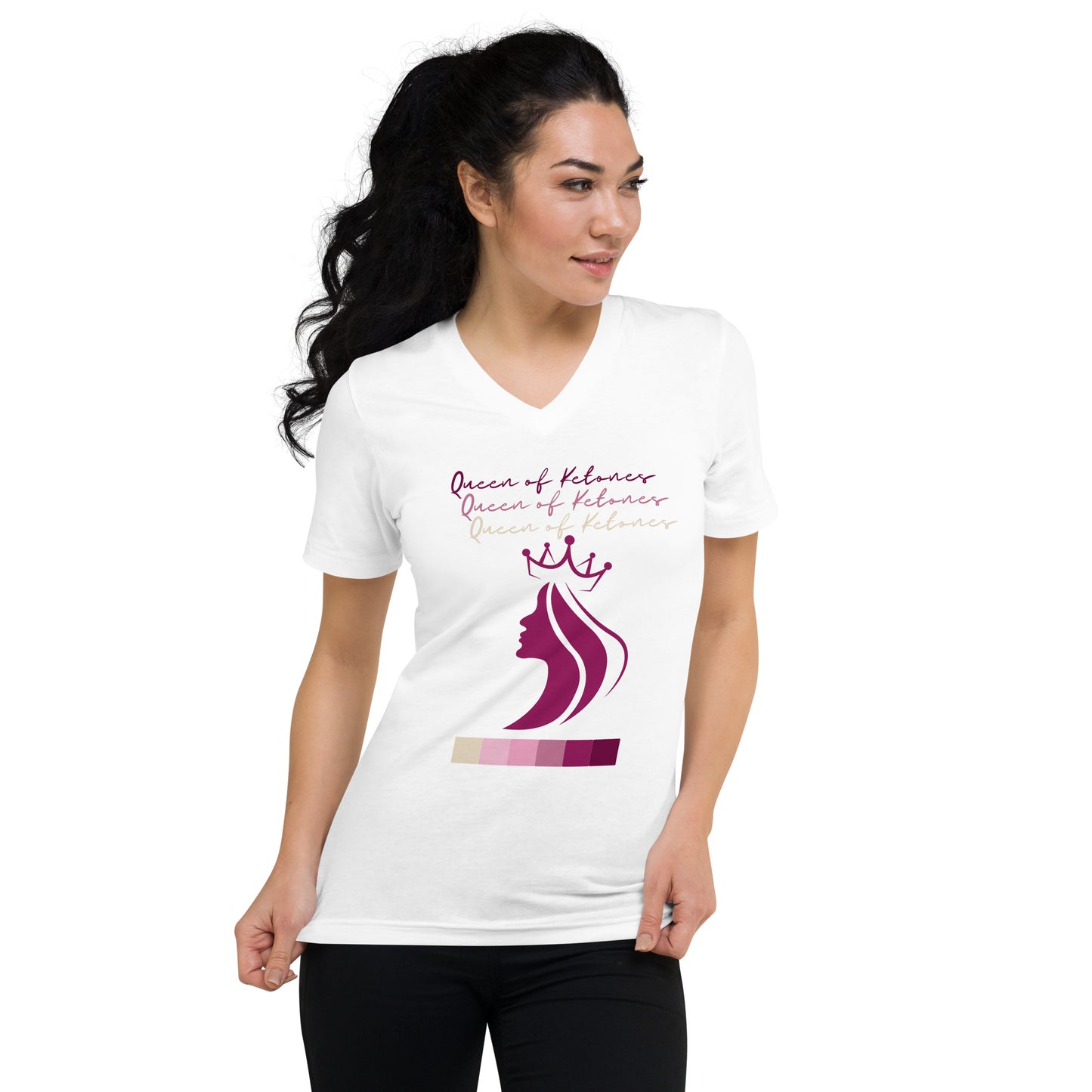 T-Shirt mit V-Ausschnitt "Queen of Ketones"