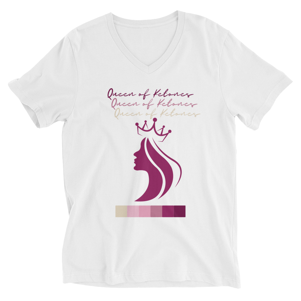 T-Shirt mit V-Ausschnitt "Queen of Ketones"